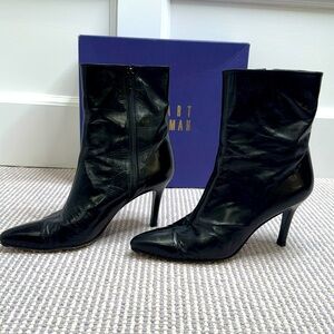 Stuart Weitzman,Black Butter Calf Booties